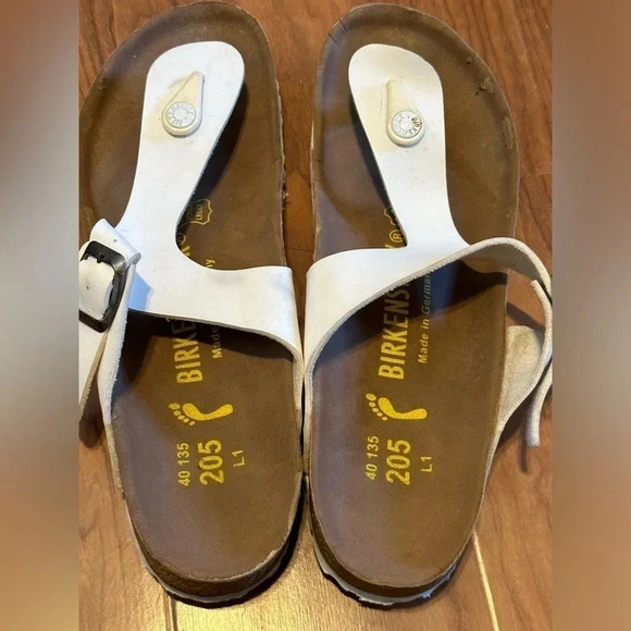 Birkenstock Gizeh Birko-Flor Unisex Size EU 40 US L9 M7 White Slip On Sandals - Picture 3 of 6